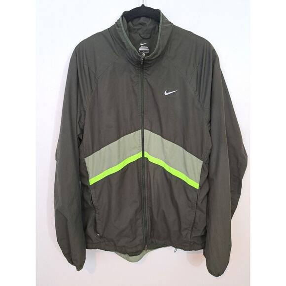 Nike Men's Green Reflective Lightweight Lined Running Jacket Size M - Picture 1 of 8